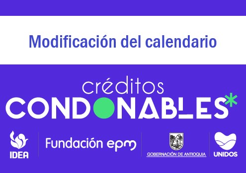 Modificación del calendario Créditos Condonables